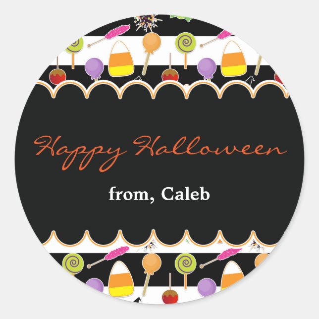 Halloween Candy Gastgeschenk Custom Stickers (Vorderseite)