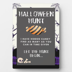 Halloween Candy Hunt Sign Fotoplatte