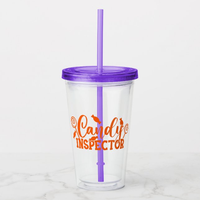 Halloween Candy Inspector Acryltrinkbecher (Vorderseite)