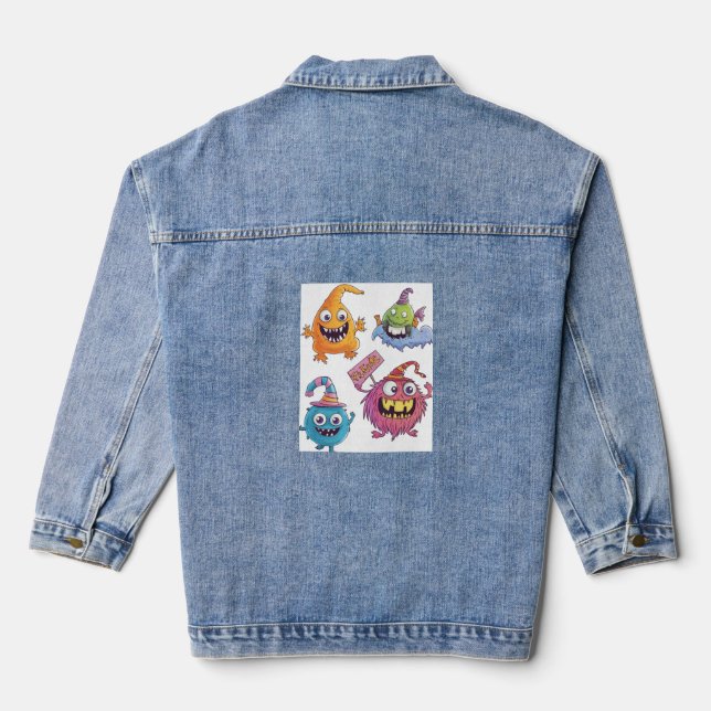 Halloween Candy Monster Parade Jeansjacke (Rückseite)