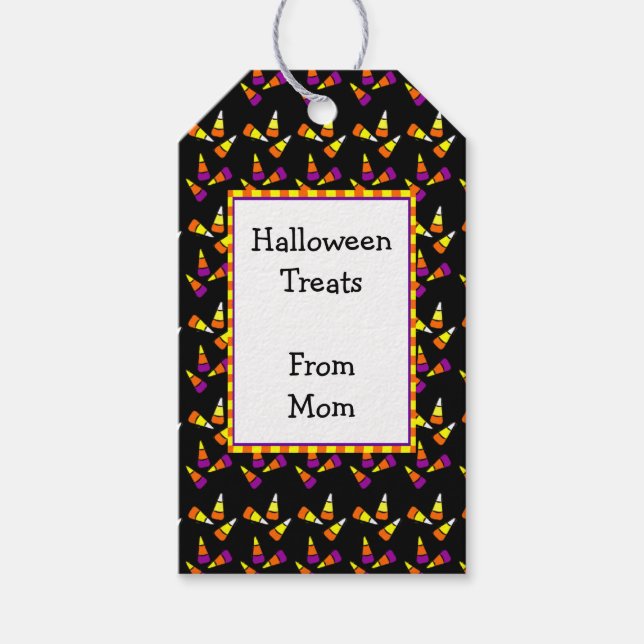Halloween Candy Pattern Custom Gift Tag Geschenkanhänger (Vorderseite)