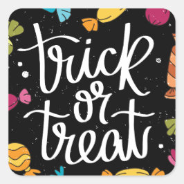 Halloween Candy Trick or Treat Quadratischer Aufkleber