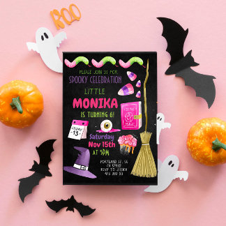 Halloween Candy Witch zum Geburtstag Einladung