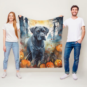 Halloween Cane Corso mit Pumpkins Beängstigend Fleecedecke