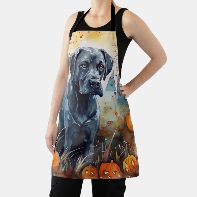 Halloween Cane Corso mit Pumpkins Beängstigend Schürze (InSitu)