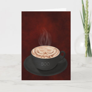 Halloween Cappuccino Art Jack-o-Laterne Karte