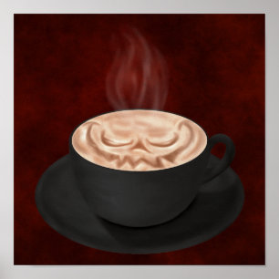 Halloween Cappuccino Art Jack-o-Laterne Poster