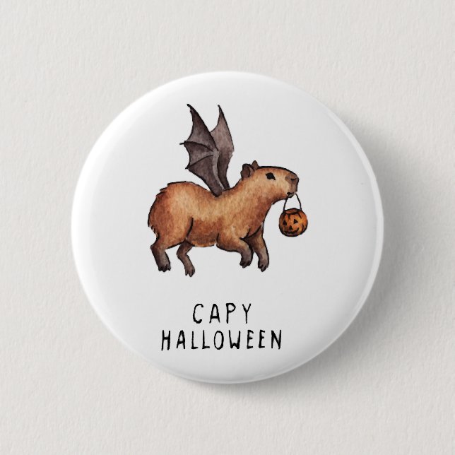 Halloween Capybara Button (Vorderseite)
