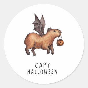 Halloween Capybara Runder Aufkleber