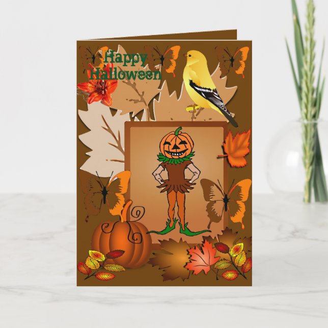 Halloween-Card der beängstigenden Kürbislaterne Einladung (Vorderseite)