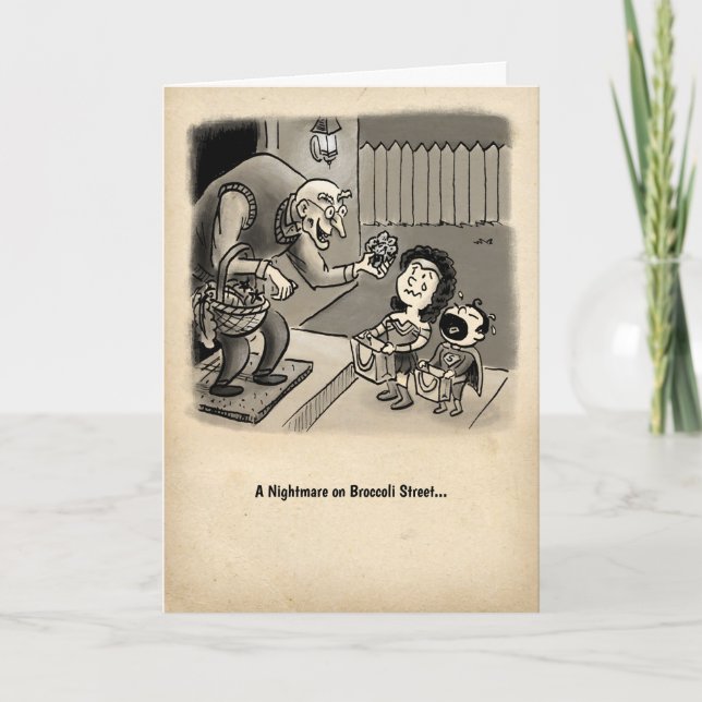 Halloween Card: Ein Albtraum auf der Broccoli Stre Karte (Vorderseite)