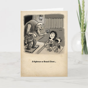 Halloween Card: Ein Albtraum auf der Broccoli Stre Karte