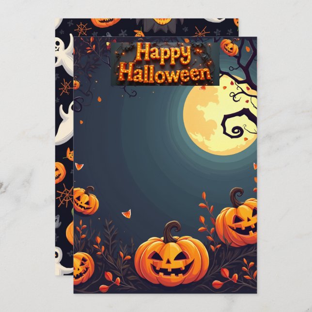 halloween card einladung (Vorne/Hinten)