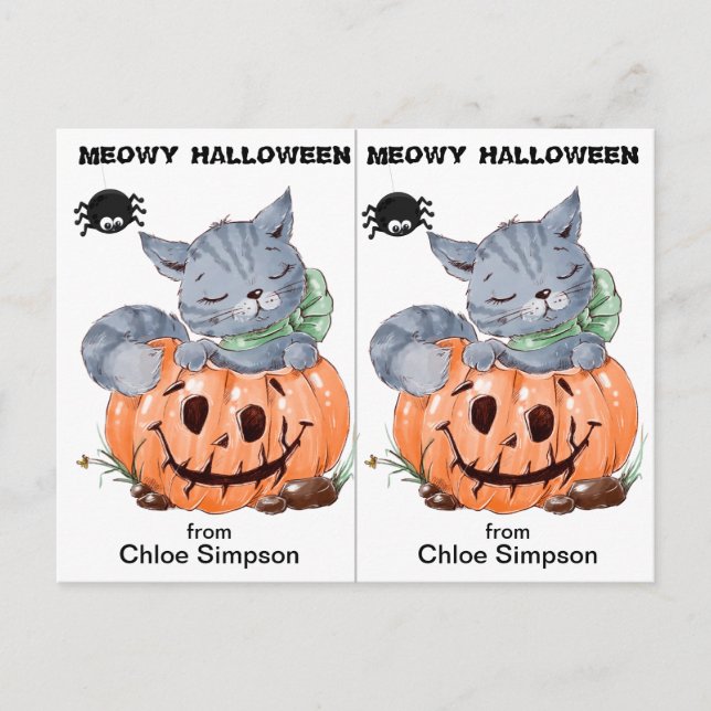 Halloween-Card für das niedliche Party der Kitesch Postkarte (Vorderseite)