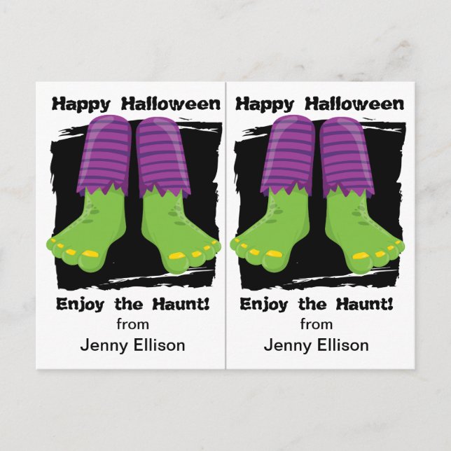 Halloween-Card für das Spuk Monster-Feet-Party Postkarte (Vorderseite)