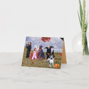 Halloween Card Große Dänen und Kinder Feiertagskarte