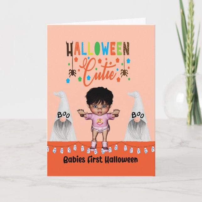 Halloween Card mit Babys erstes Halloween Dankeskarte (Vorderseite)