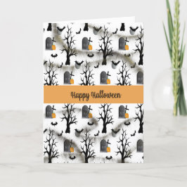 Halloween Card mit Gravestones und Pumpkins Feiertagskarte