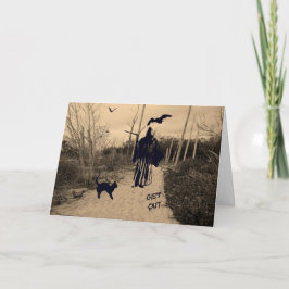 Halloween Card mit Grim-Sensenmann in Sepia Karte