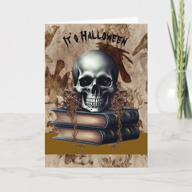 Halloween Card mit Skelett Dankeskarte (Vorderseite)