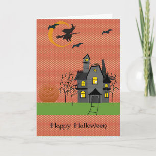 Halloween Card mit Spooky House Karte
