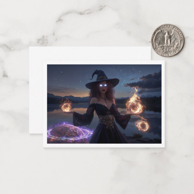 Halloween Card Mitteilungskarte (Vorderseite/Rückseite Beispiel)