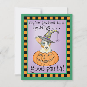Halloween Cardigan Welsh Corgi Einladung