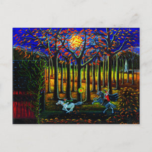 Halloween, carte postale, Horseman, Sleeping, Haut