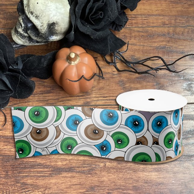 Halloween | Cartoon Eyeballs Ribbon Satinband (Von Creator hochgeladen)
