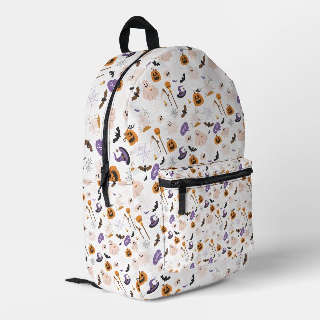 Halloween-Cartoon-Muster gedruckter Backpack Bedruckter Rucksack (Rückseitige Ecke links)