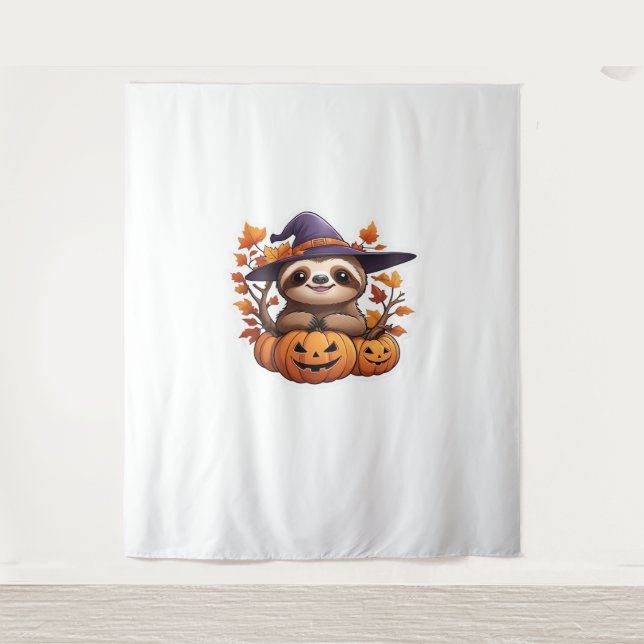 Halloween Cartoon Sloth Classic T - Shirt Wandteppich (Vorderseite)