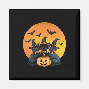 Halloween Cat Black Cat Halloween Beängstigend Kat Magnet
