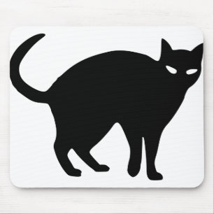 Halloween Cat Black Spooky Angry Schwanz Tier Tier Mousepad