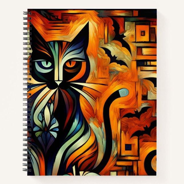 Halloween Cat Bullet Line-Notebook in Kuba Notizbuch (Vorderseite)