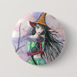 Halloween Cat Button Button