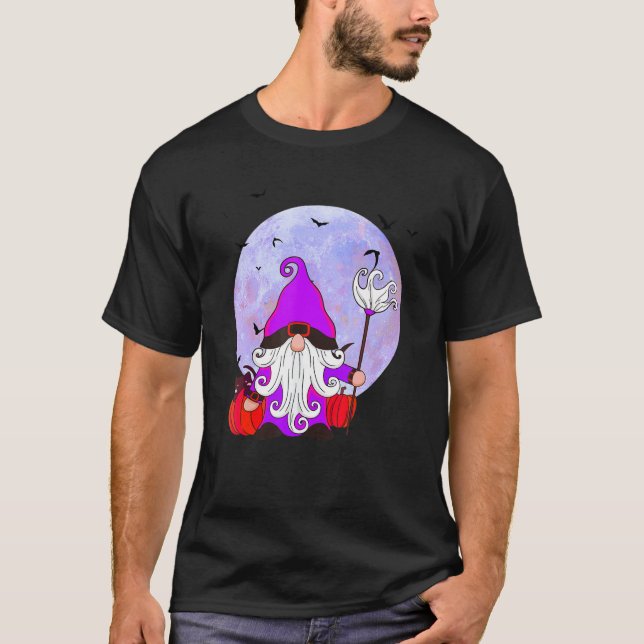 Halloween Cat Gnome Niedlich Gnome Halloween Kostü T-Shirt (Vorderseite)