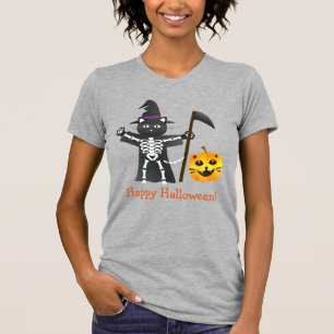 Halloween Cat Grim Sensenmann T-Shirt