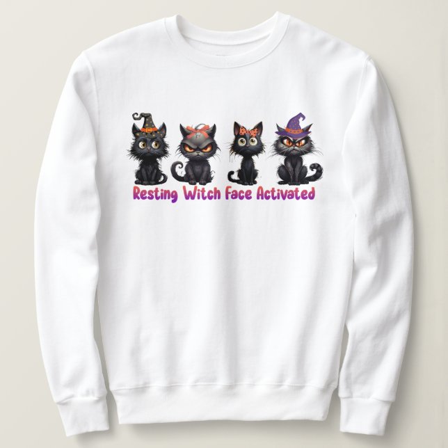 Halloween Cat Group verzaubern Sweatshirt (Design vorne)