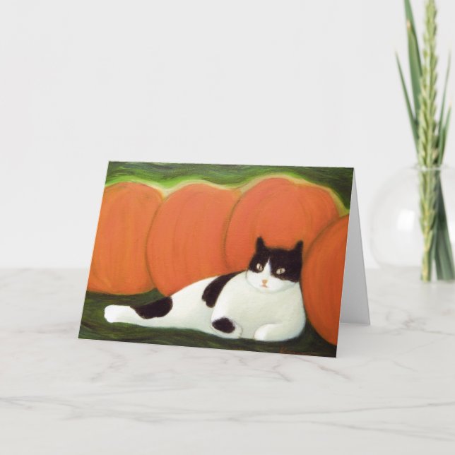 Halloween Cat Grußkarte Karte (Vorderseite)