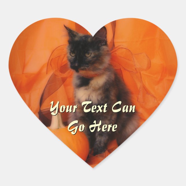 Halloween Cat Heart Stickers (Vorderseite)