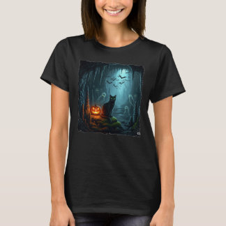 Halloween Cat in einer Spuk Höhle! T-Shirt
