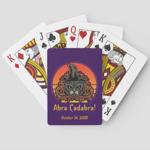 Halloween Cat in HexHat Abra Cadabra Vintag Spielkarten