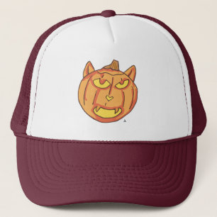 Halloween Cat Jack-o-Lantern Pumpkin Cartoon Spaß Truckerkappe