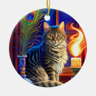 Halloween Cat Keramik Ornament