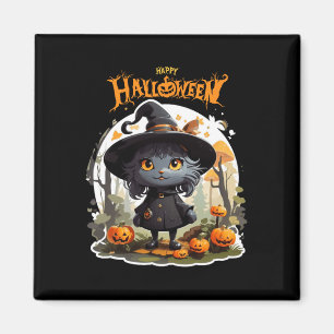 Halloween Cat Lovers Funny Spooky Halloween Beängs Magnet
