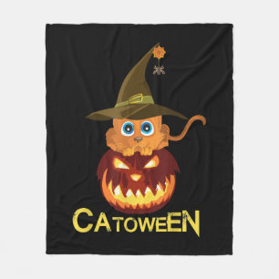 Halloween Cat Lovers Gift for Men Women Fleecedecke