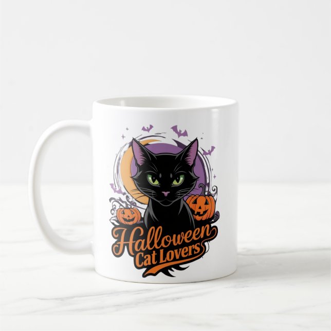 Halloween Cat Lovers Kaffeetasse (Links)