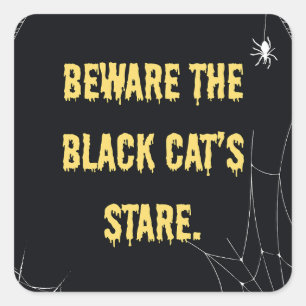 Halloween Cat Modern Quadratischer Aufkleber