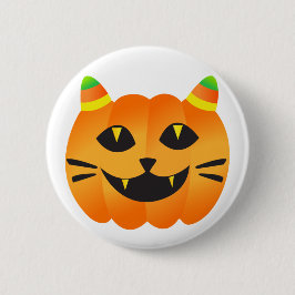 Halloween Cat-o' Lantern Button
