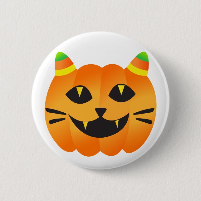 Halloween Cat-o' Lantern Button (Vorderseite)